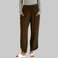 thumbnail image 1 of HongQid Womens Wide Leg Capri Palazzo Pants Drawstring Casual Lounge Flowy Summer Beach Vacation Crop Trousers with Pockets, 1 of 6