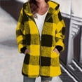 thumbnail image 1 of HongQid Womens Winter Long Sleeve Fuzzy Fleece Zip-up Open Front Hooded Cardigans Jacket Coats Outerwear with Pocket, 1 of 6