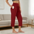 thumbnail image 1 of HongQid Womens Yoga Capris High Waist Capri Pants Loose Soft Wide Leg Lounge Casual with Pockets for Summer, 1 of 7