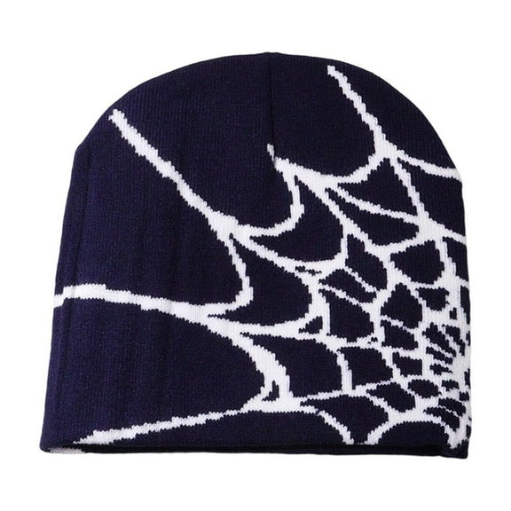 HongQid Y2K Gothic Spider Pattern Wool Acrylic Knitted Hat Women Beanie Winter Warm Beanies Men Casual Skullies Outdoor