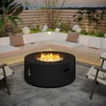 thumbnail image 1 of HongTaoK 32.5" Round Propane Fire Pit Black 50K BTU with Lava Rocks, and Eco-friendly, Black, 1 of 9