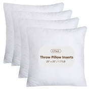 Hongan 20 x 20 PP Cotton Decorative Pillow Inserts, Breathable (4 Count)