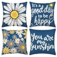 thumbnail image 1 of Hongan decorative throw pillow set, 18" x 18", 4 pieces, blue, 1 of 8