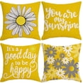 thumbnail image 1 of Hongan decorative throw pillow set, 18" x 18", 4 pieces, yellow, 1 of 7