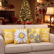 Hongan decorative throw pillow set, outdoor waterproof Pillow 20" x 20", 4 pieces（yellow）
