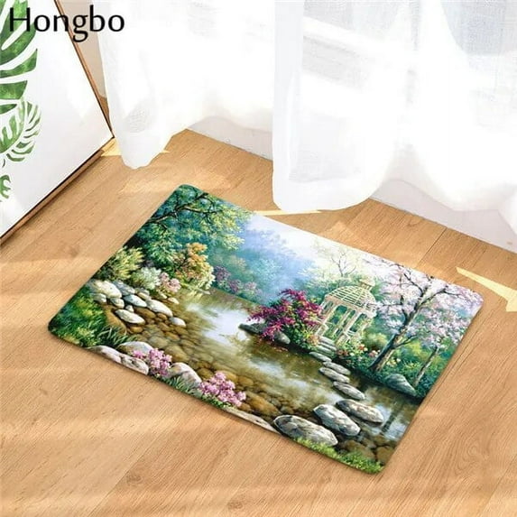 Hongbo New Welcome Mats Horse Print Doormats Bathroom Round Kitchen Carpet Home Floor Mats Living Room Anti-Slip Rug 40X60 50X80