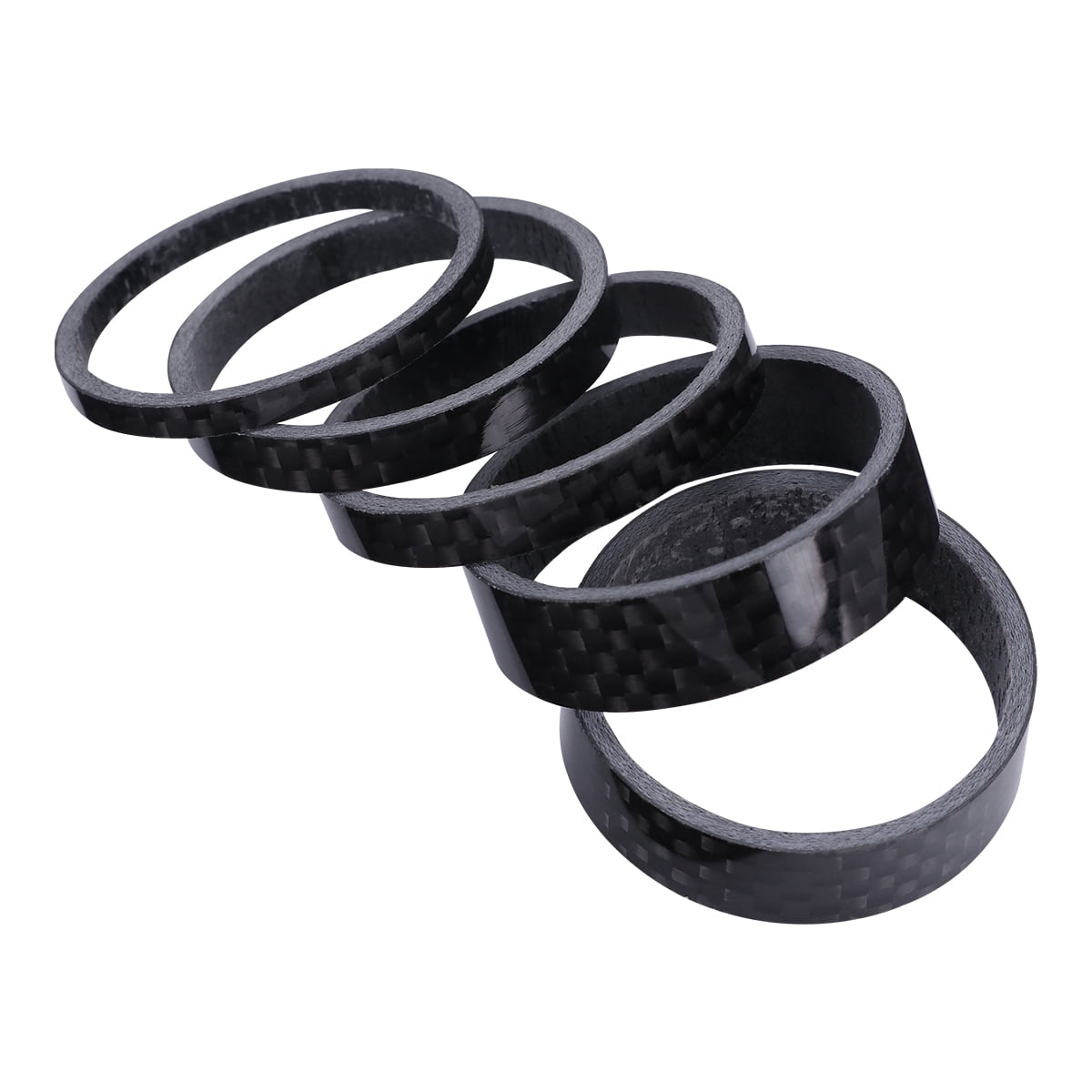Hongchegh 1 Set of 5pcs Bike Carbon Fiber Headset Fork Spacers Kit