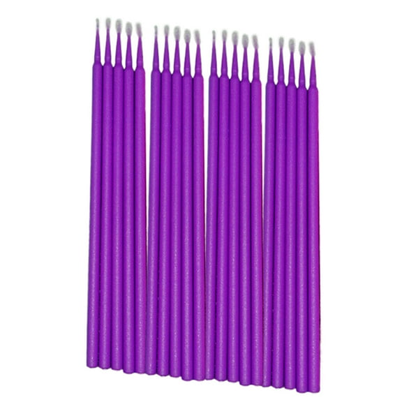 Hongchegh 100pcs Disposable Micro Applicator Brushes Eyelash Extension Cotton Swab Eyelash Micro Brush Wands Makeup Tools Size (Dark Purple)