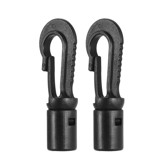 Hongchegh 2pcs Canoe Kayak Buckle Hooks Accessories Plastic Fishing Rigging Bungee Boat Supplies for Ocean Boats Rowboats(Black)
