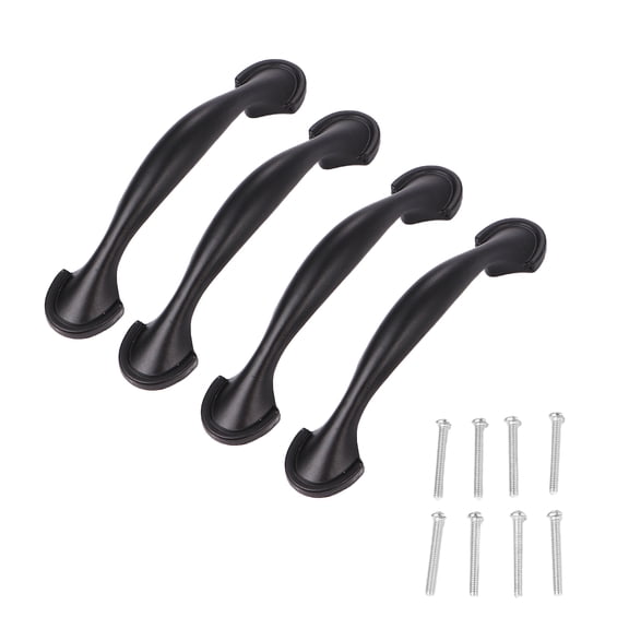 Hongchegh Black Cabinet Handles - 4PCS, 11.5x2.5cm