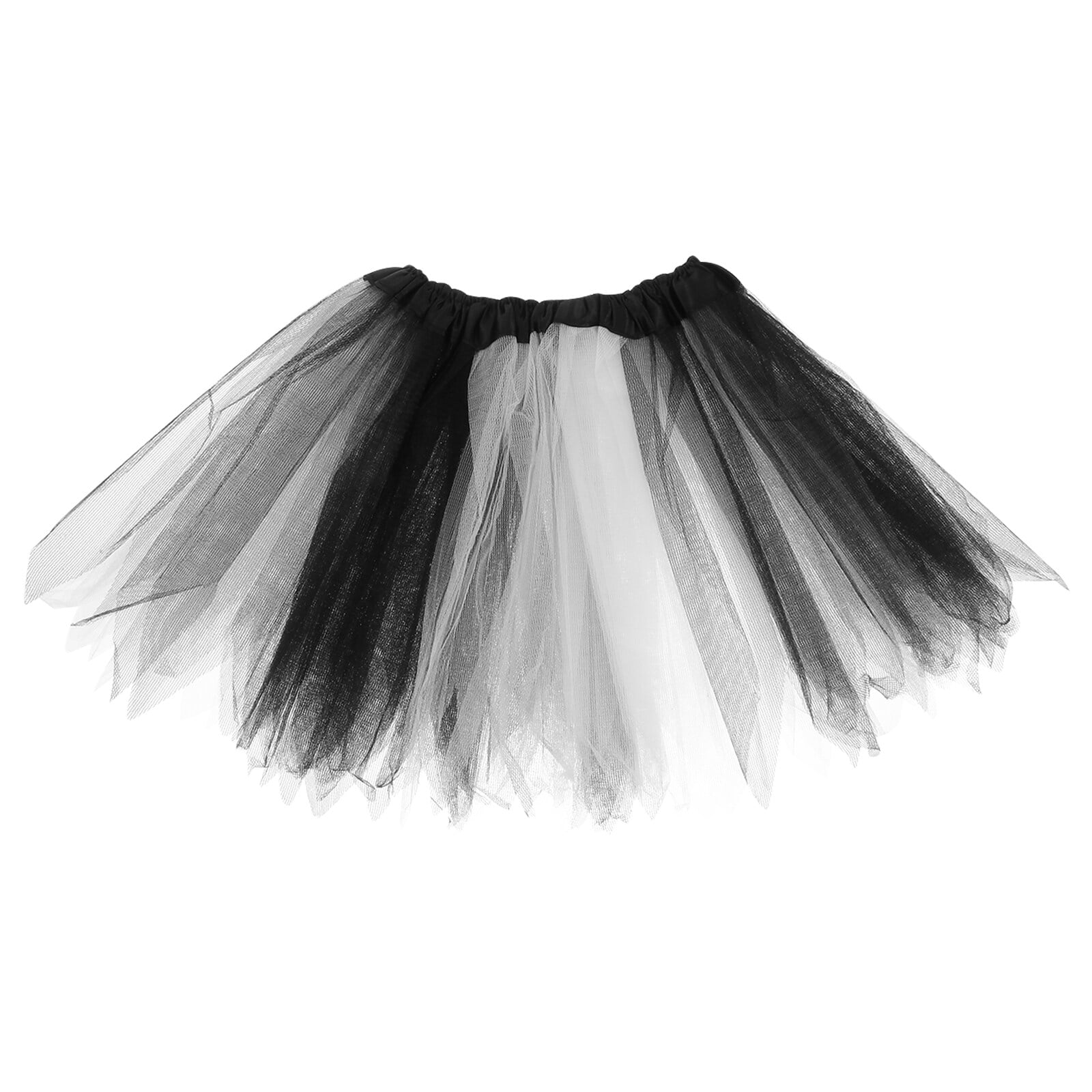 Hongchegh Black& White Tutu Ballet Skirt Layered Tulle Costume
