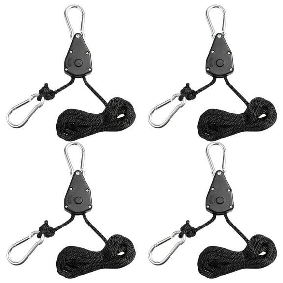 Hongchegh Grow Light Hangers 4pcs 1/8 Inch Heavy Duty Adjustable Rope Clip Hangers Grow Light Rope Hangers