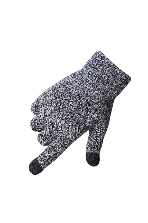 Men's Thick Knit Winter Gloves - Outdoor Texting & Warm (As Shown)