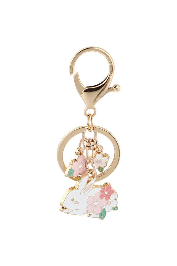 NUOBESTY Lucky Cat Car Charm Keychain Rabbit Pattern