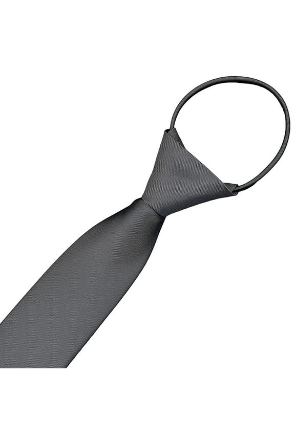 Hongchegh Neck Tie Zipper Men Ties Business Fashion Style Slim Men Neck Tie Simplicity Design Solid Color For Party Lazy Formal Ties (Dark Gray)