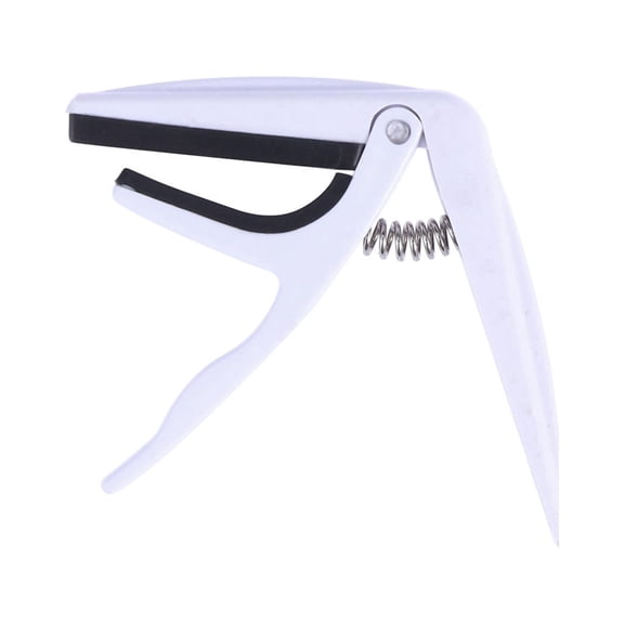 Hongchegh Ukelele tuner Professional Ukulele Capo Single-handed Ukelele Capo Zinc Alloy Guitar Parts Accessories (White)