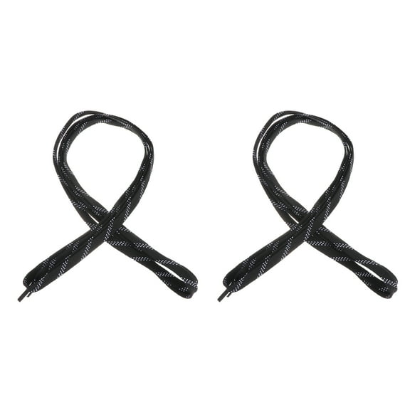 Hongchegh Waxed Hockey Laces Wide Shoe Laces for Hockey Skates (Black, 96 Inch)