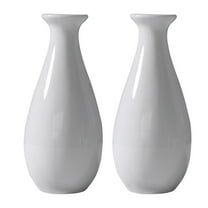 Hongchegh White Ceramic Vases, Modern Countertop Planter Pots for Home Decor