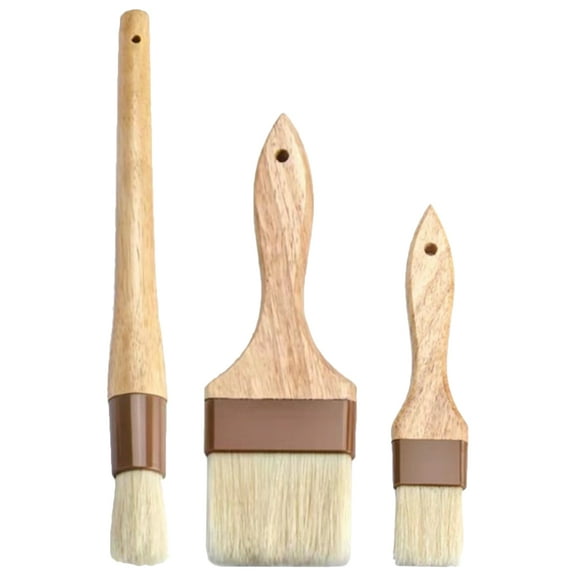 Hongchegh pastry brush 3pcs Basting Brushes Pastry Brushes Bristle Barbecue Brushes Grilling Oil Brushes