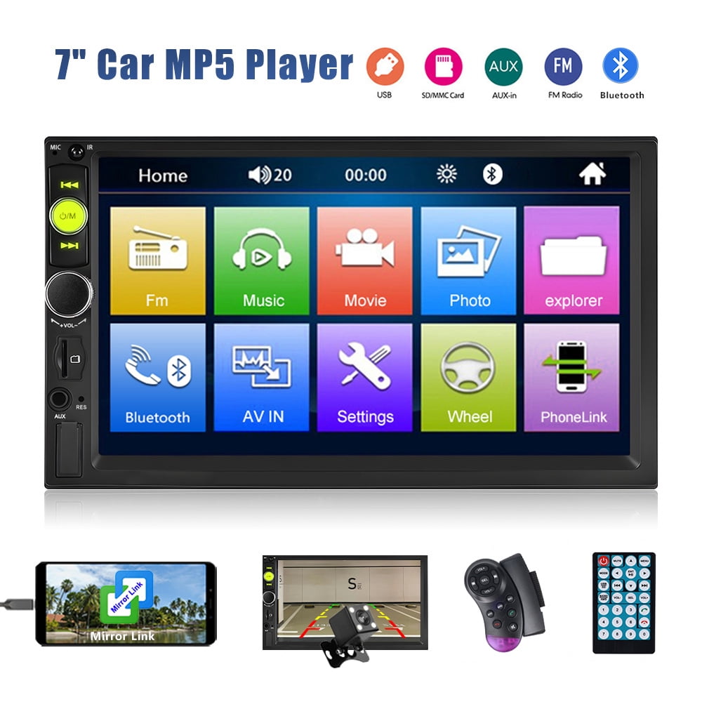 Rimoody 2 Din MP5 7" Car Stereo Radio Audio Player Autoradio Bluetooth with Camera