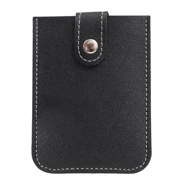 Honglin Black Leather Slim Pull-Out Card Holder, Stackable Wallet for Credit Cards