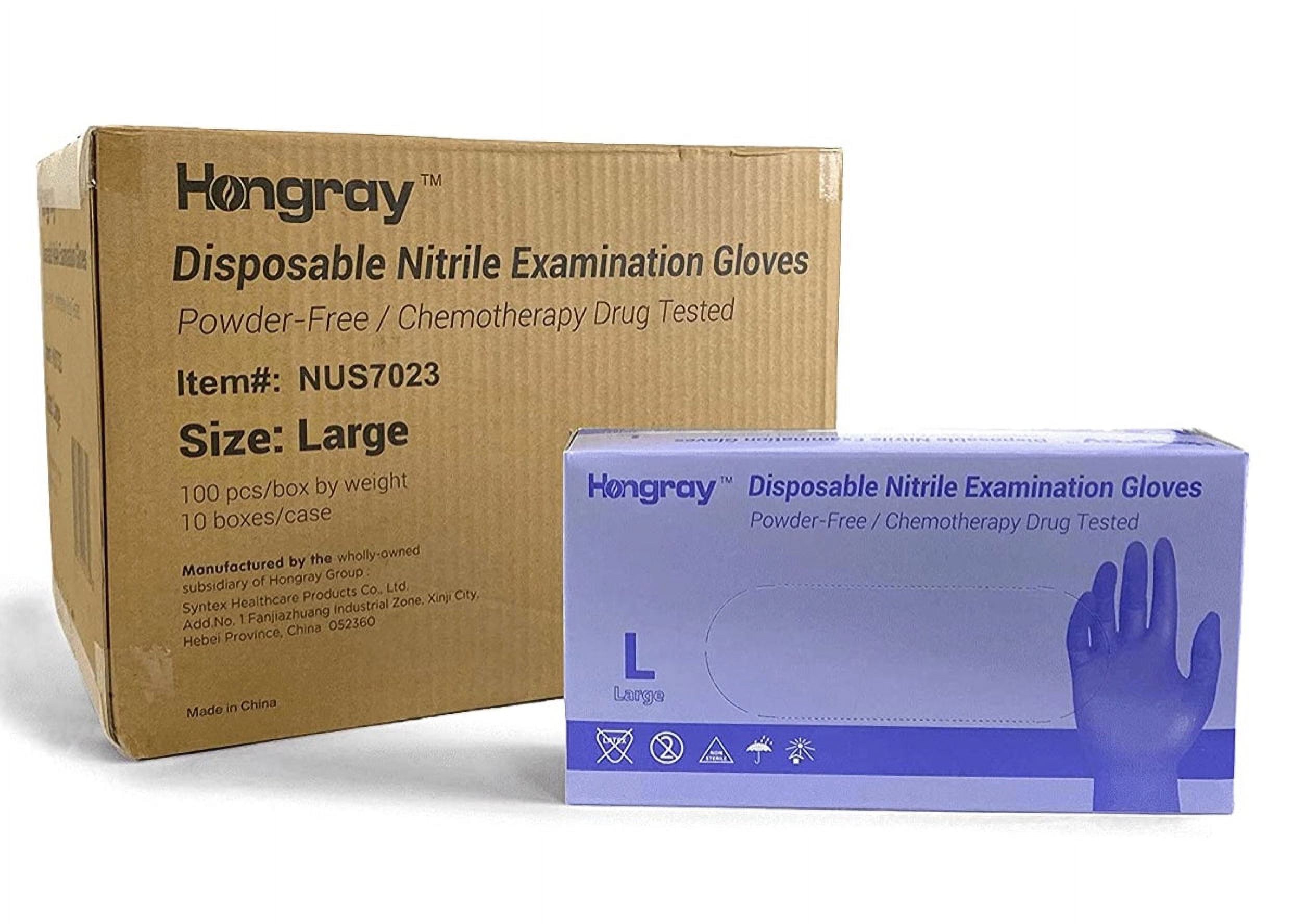 Hongray Blue Nitrile 4 mil Medical Exam Gloves, 510K, ASTM D6319