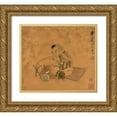 thumbnail image 1 of Hongshou, Chen 29x26 Gold Ornate Wood Framed with Double Matting Museum Art Print Titled - A Child Playing With Marionettes, 1 of 4