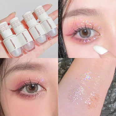 Hongssusuh Eyeshadow Primer， Stars Dotted Eye Shadow Liquid Pearlescent Fine Glitter，Glitter Eyeshadow，Crease-Proof And Fade-Resistant，Suitable For All Occasions And Events，Eye Shadow Makeup