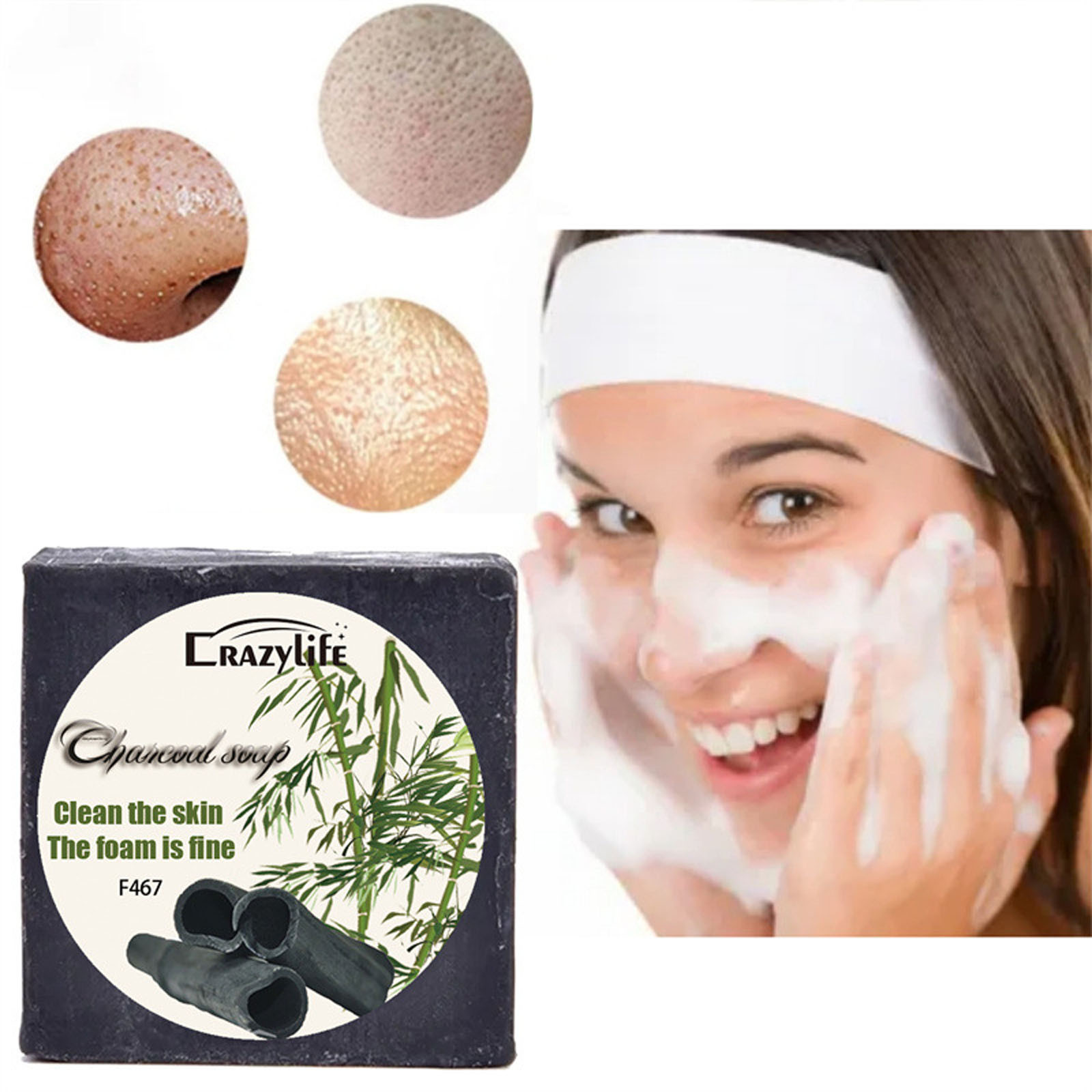 Hongssusuh Mens Soap Bar Body Soap Bars Bamboos Charcoal Essential Oil Handmake Soap Blackhead