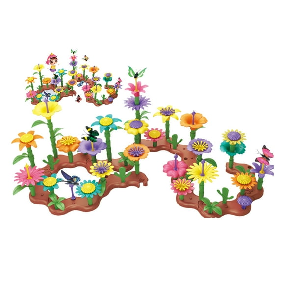 Hongssusuh Toys Flower Garden Building Toys, 144 PCS Girl Toys Build a Garden Building Set with Storage Bag Educational STEM Preschool Garden Flower Playset for Girls Boys Kids 3 4 5 6 7 Year Old