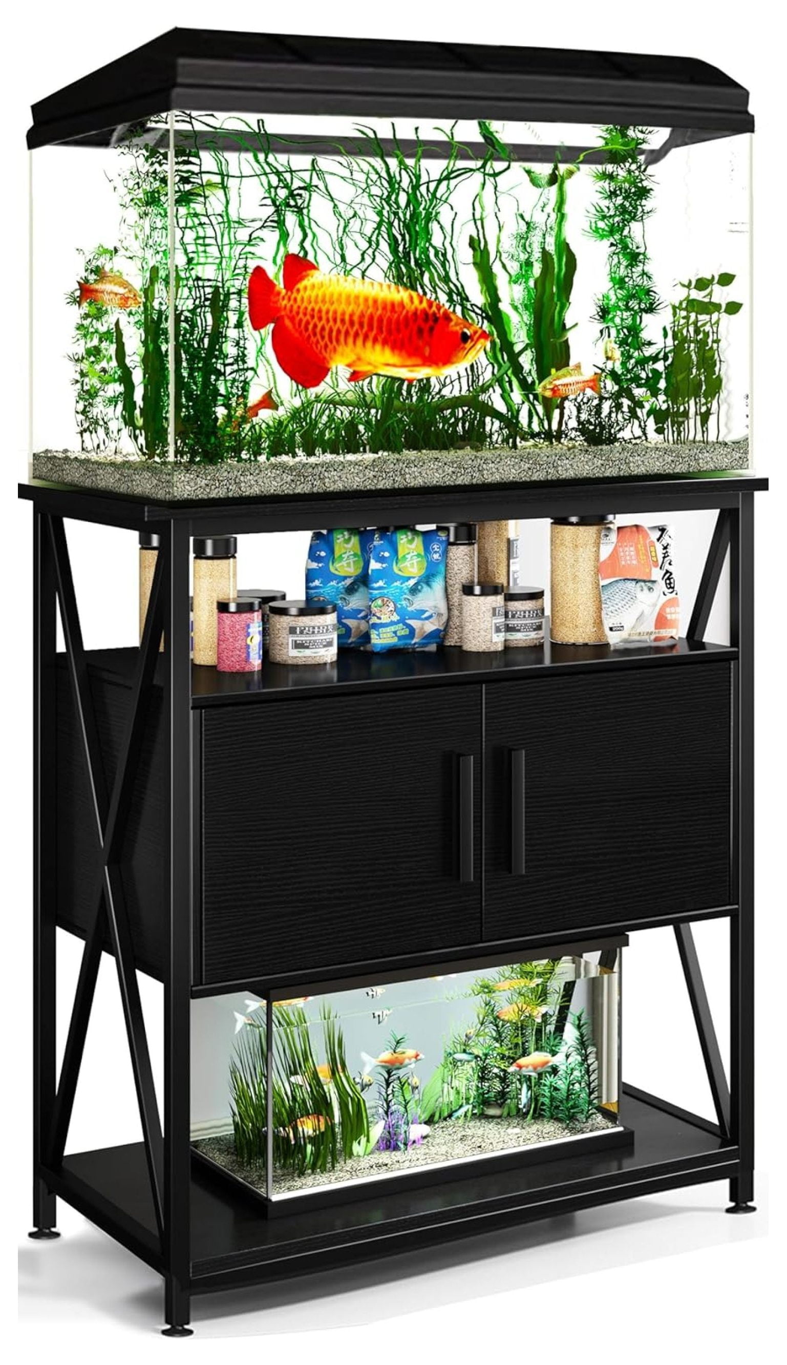 Hongwa 20-29 Gallon Fish Stand Aquarium Stand,Metal Frame with Wooden ...