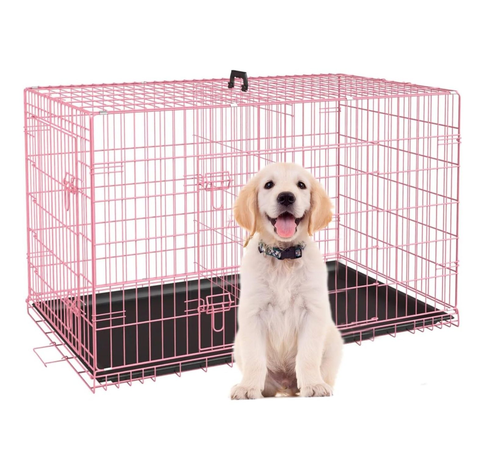 Hongwa 24 Inch Small Dog Crate, Heavy Duty Dog Crates for Small Dogs