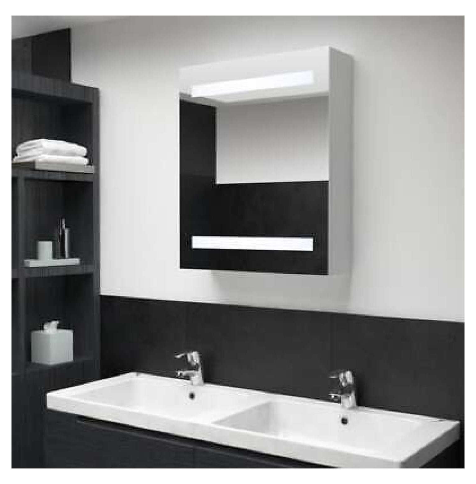 Hongwa Cabinet LED Lighted Bathroom Vanity Mirror Storage Medicine ...