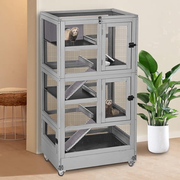 Aivituvin Ferret Cage Rat Cage 5 Levels Small Animal Cage for Chinchilla, Hedgehogs, Squirrel, Chameleon, Lizard, Gerbils Anti-Chewing