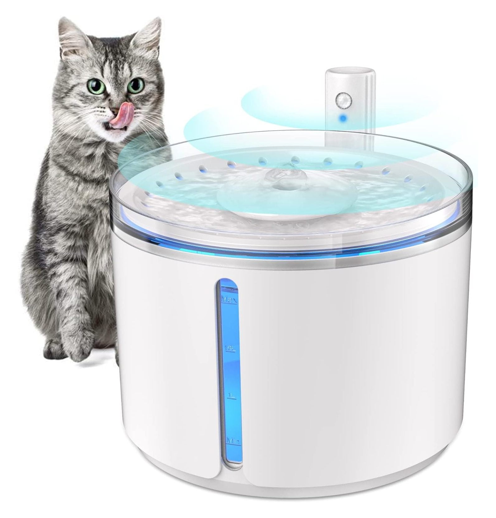 Hongwa Cat Water Fountain, 74oz/2.2L Battery Operated Pet Fountain for