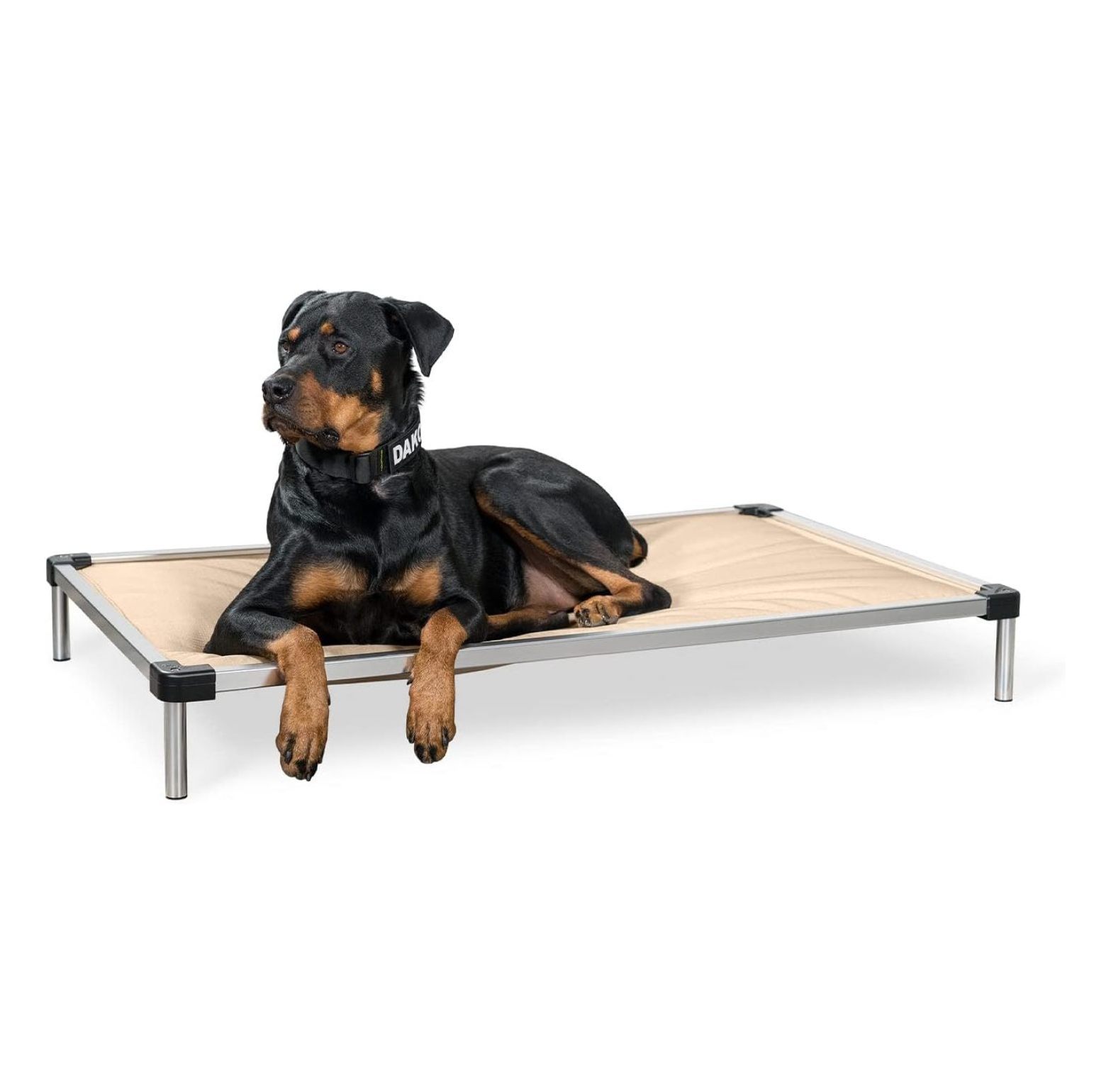 Hongwa Chew Proof Armored Elevated Padded Dog Crate Bed Dog Bed, Chew