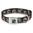 Hongwa Dog Collar Seatbelt Buckle Sugar Zarape Multi Color 13 to 18