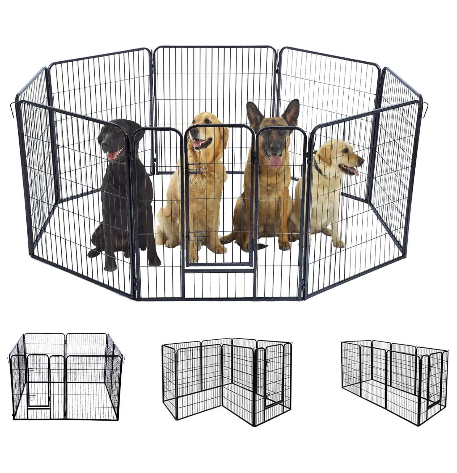 Hongwa Dog Playpen Metal Dog Kennel 24 32 40 Inch Dog Fence Exercise hongwa-dog-playpen-metal-dog-kennel-24-32-40-inch-dog-fence-exercise