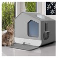 Hongwa Extra Large Enclosed Cat Litter Box w/ Mat Litter Odorless Anti