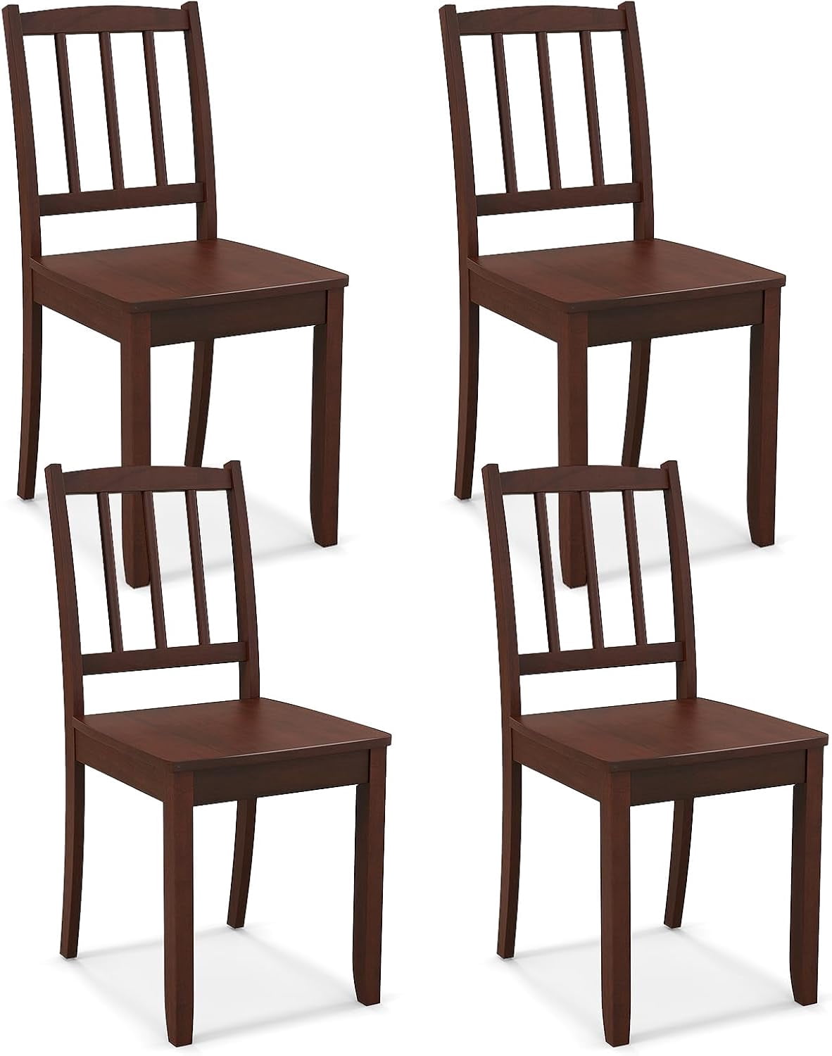 Hongwa Farmhouse Dining Chairs Set of 4, Modern Kitchen Chairs w/Rubber
