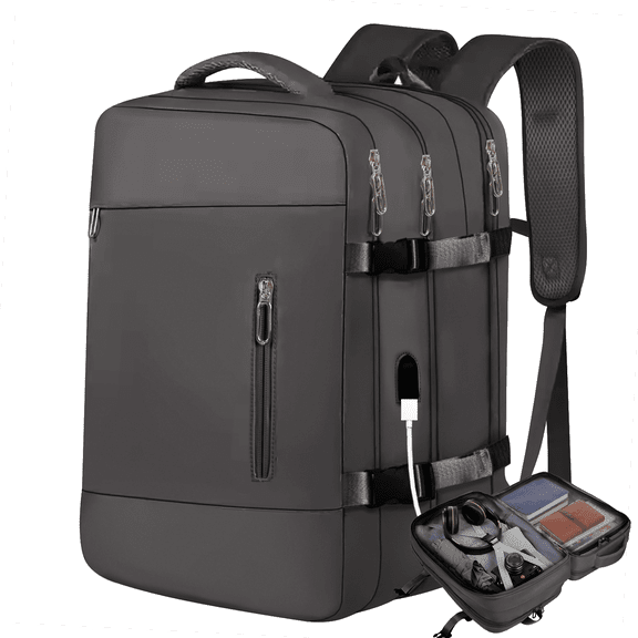 Hongyan Family Backpack for Women Men,Travel Carry On Backpack,TSA Large Computer Backpack with USB Port,Hiking Backpack Waterproof Outdoor Sports Casual Daypack