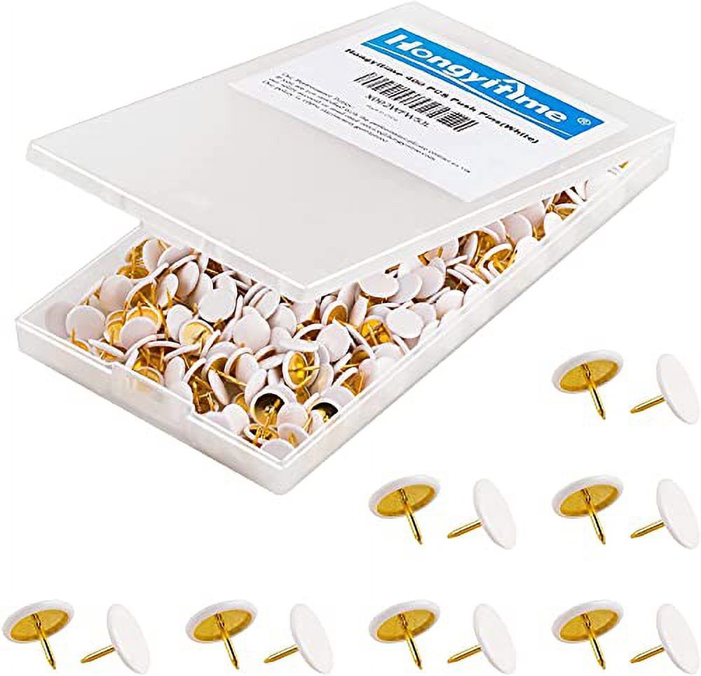 HongyiTime 400 PCS White Push Pins,White Thumb Tacks, Wall Tacks, Tacks