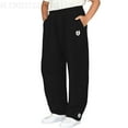 thumbnail image 1 of Honhmin Boys Sweatpants, Casual Elastic Waist Embroidered Loose Pants with Pockets Black Size 4-5 T, 1 of 3