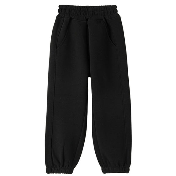 Honhmin Boys Sweatpants, Cotton Elastic Waist Casual Soft Sports Joggers Black Size 3-4 T