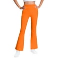 thumbnail image 1 of Honhmin Girls Flare Pants, Casual Outdoor Fleece-lined Elastic Waist Fall Pants Orange Size 5-6 T, 1 of 7