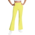 thumbnail image 1 of Honhmin Girls Flare Pants, Fleece-lined Dancewear Elastic Waist Casual Fall Pants Yellow Size 13-14 T, 1 of 7
