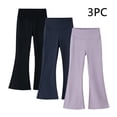 thumbnail image 1 of Honhmin Girls Leggings, Elastic Waist 3 Pack High Waisted Lightweight Fall Pants Multicolor Size 6-7 T, 1 of 9