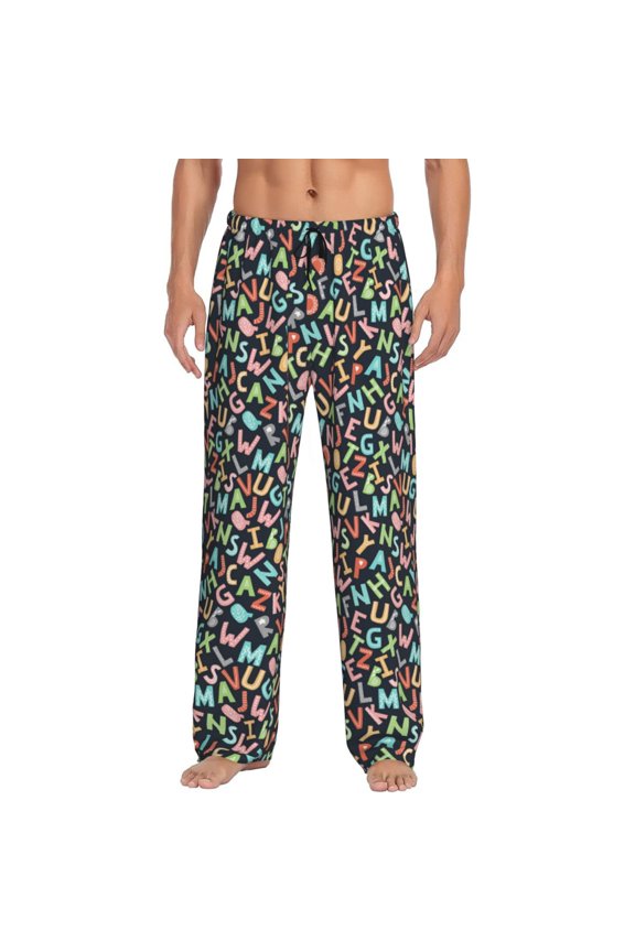Alphabet for men - a sleek fusion of Straight Pajama Pants, versatile Lounge Pants, and cozy Sleepwear, all rolled into one-Small