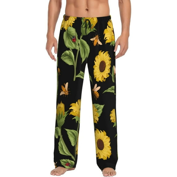 Honiee Bees and Sunflowers for men - a sleek fusion of Straight Pajama Pants, versatile Lounge Pants, and cozy Sleepwear, all rolled into one-X-Large
