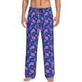 thumbnail image 1 of Honiee Blue Skull Leaf for men - a sleek fusion of Straight Pajama Pants, versatile Lounge Pants, and cozy Sleepwear, all rolled into one-Medium, 1 of 6